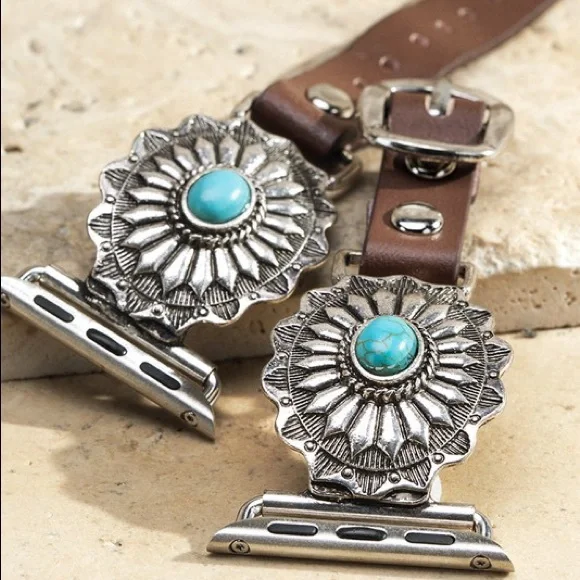 Natural Stone Concho Apple Watch Band - Picture 4 of 7